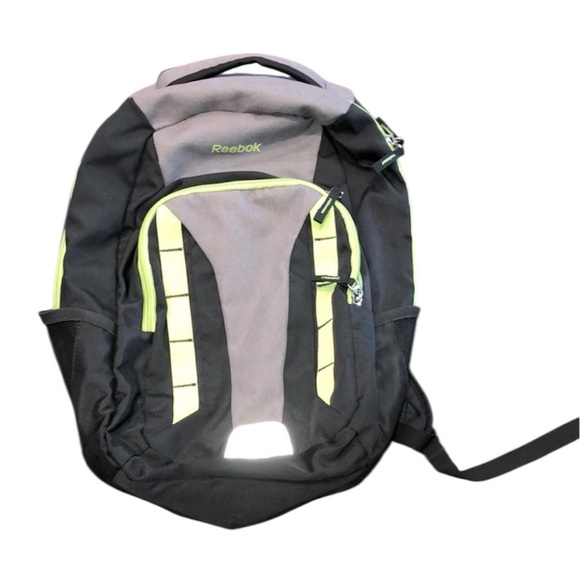 Reebok Black and Gray Backpack with Neon Highlights - Picture 1 of 8